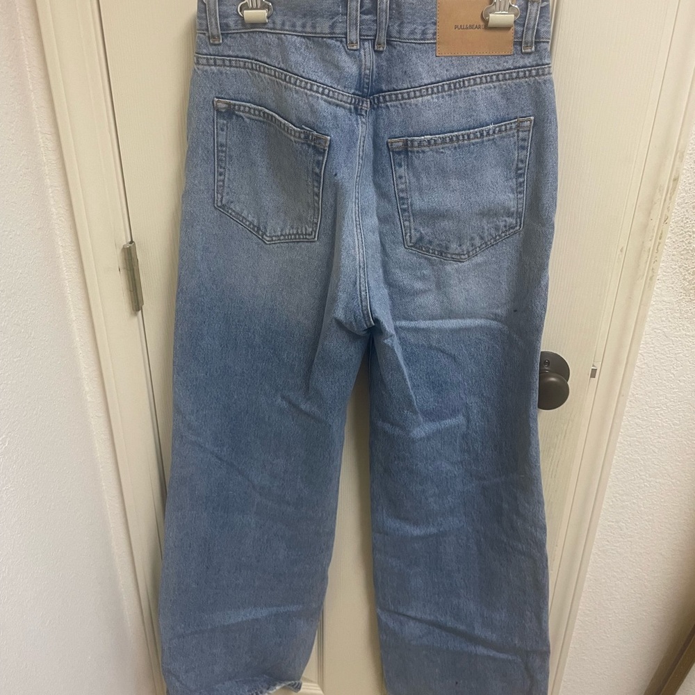 pull & bear 90s wide leg distressed jeans - Picture 3 of 4